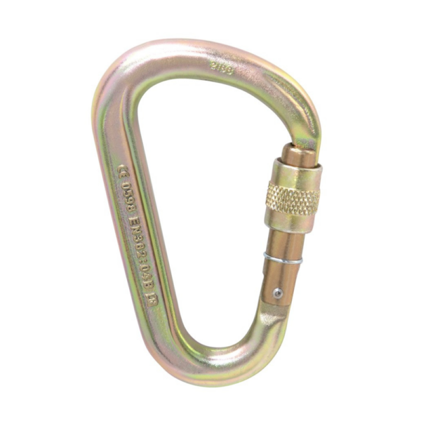 Gold carabiner from ISC with screwgate