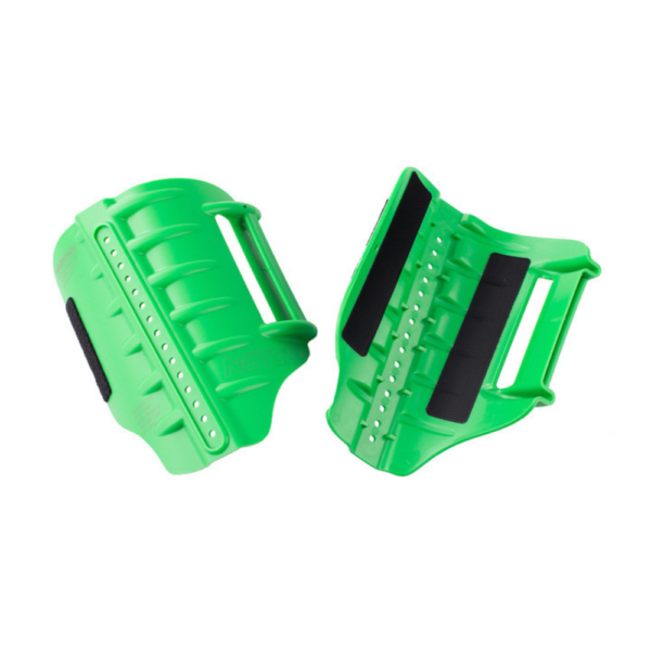 A pair of Notch Gecko Steel Climbers Replacement Cuffs green in colour