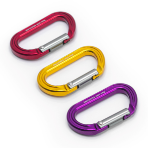 At Height K01 Single Action Accessory Carabiner red, orange and purple carabiners with grey gate